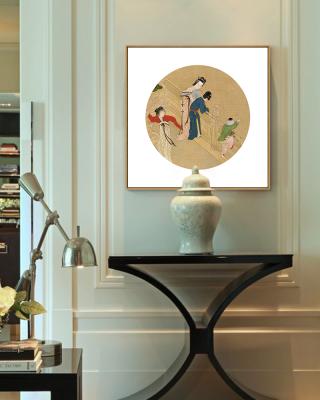 China Modern Chinese Figurative Painting Mirror Framed Painting Prints Vintage Spring Beauties of Traditional Han Dynasty Art for sale