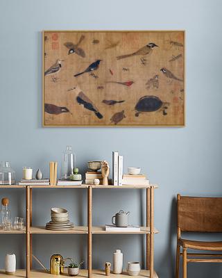 China Myriart Top 100 Traditional Chinese Classic Painting Canvas Prints Decor Bird-and-Flower Painting Details of Birds by Huang Quan for sale