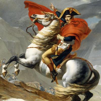 China Modern Myriart Portrait of Napoleon Alps Painting Canvas Portrait Art Poster Court Crossing Classic Figurative Painting for sale