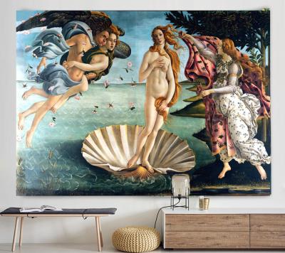 China Birth of Venus Myriart Simple Masterpiece Art Tapestry Decor Curtain Fabric Blanket Paintings Beach Towel Light Tapetry for sale