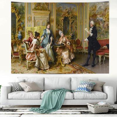 China Myriart Simple Portrait Emperor Tapestry Masterpiece Art Decor Curtain Cloth Cover Paintings Chinese Beach Towel for sale