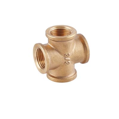 China fluids & HELERO Gas HT 200-1016 Wholesale Brass Compression Cross 4 Way Pipe Fitting Female Threaded Brass Elbow for sale