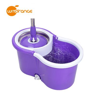 China Witorange Best Sustainable Floor Cleaning Pole Adjustable Twist Broom With Magic Bucket for sale