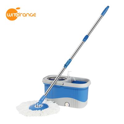 China Wiotrange New Design Sustainable Double Bucket Mop Plastic Square Bucket With Roller for sale