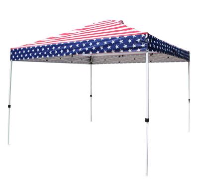 China Steel Made In China 10*10 USA Flag Oxford Top Advertising Trade Show Tent for sale