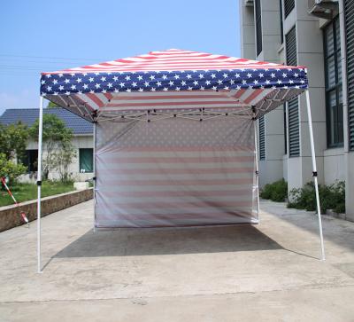 China 2020 New Design 3*3 Steel Straight Leg USA Flag Screen Gazebo Tent Advertising for sale