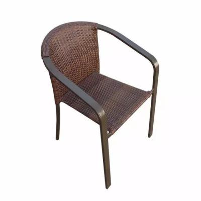 China Promotional Outdoor Stackable Steel Wicker Garden Chair Chair for sale