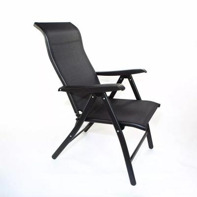 China Garden chair market design textline cover with plastic arm steel folding chair for sale