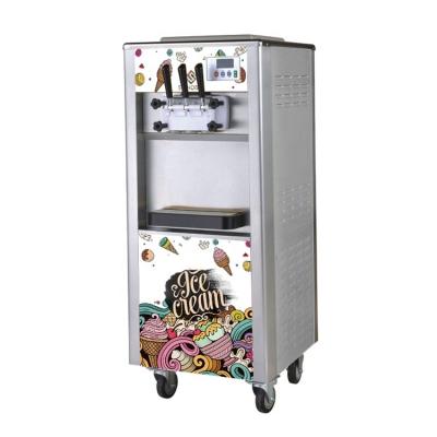 China Snack Factory Floor Standing 3 Flavor Mini Soft Serve Ice Cream Machine Soft Ice Cream Machine for sale