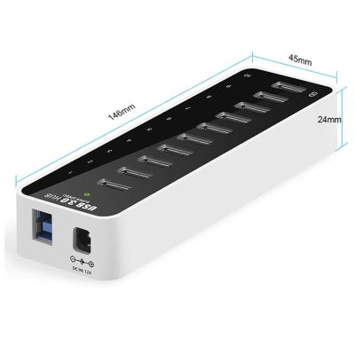 China Aluminum+ABS Pulwtop Powered Aluminum+ABS Pulwtop USB 3.0 Left Hub Multi-Port Multi-Port Desktop USB 3.0 Hub for Mac for sale