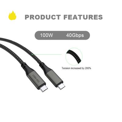 China 100W USB4.0 40Gbps Cavo USB-C Data C Charger Mobile Phone Charging 100W USB Cable Fast Type Charging Type for sale