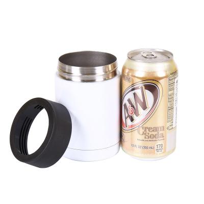 China Viable Insulated Stainless Steel 12 Ounce White Vacuum Beer Can Holder Can Sublimation Cooler For Drinks for sale