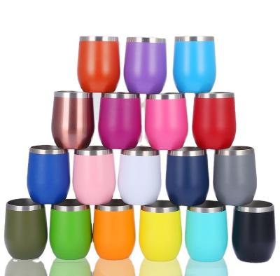 China 12 oz Stainless Steel Powder Coating Double Wall Insulated Wine Tumbler for sale