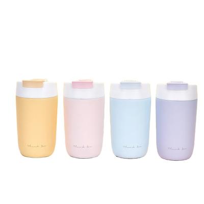 China Sustainable Coffee Tumbler Double Lids 350/500ML 2 Wall Vacuum Insulated 304 Stainless Steel Travel Coffee Mug for sale