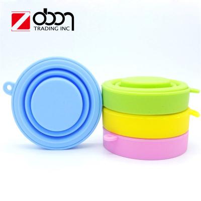 China Portable 180ml Portable Collapsible Collapsible Camping Mug Silicone Water Drinking Coffee Cup Viable With Lid for sale