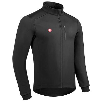 China Breathable Custom Windproof Cycling Wear For Bicycle Wear Brushed Fleece Liner Jersey Zipper Cycling Clothing for sale