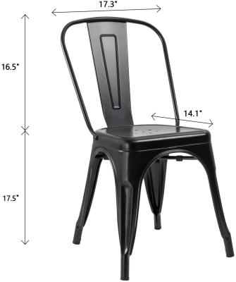 China Best Cheap Price Hot Selling Convertible Iron Frame Vintage Steel Bistro Dining Metal Chair for sale