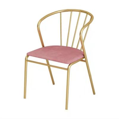 China (Other) Adjustable Metal Gold Chromed Steel Dining Chair Rose Metal Velvet Dining Chair for sale