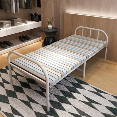 China 2019 factory wholesale cheap portable steel metal iron top single foldable folding bed for sale