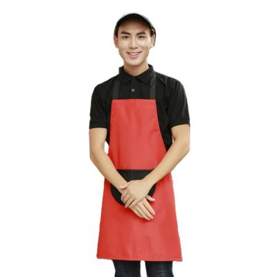 China Cheap Waterproof Cleaning Apron Cleaning Custom Logo Uniforms Polyester Aprons For Kitchen Supermarket Promotion for sale