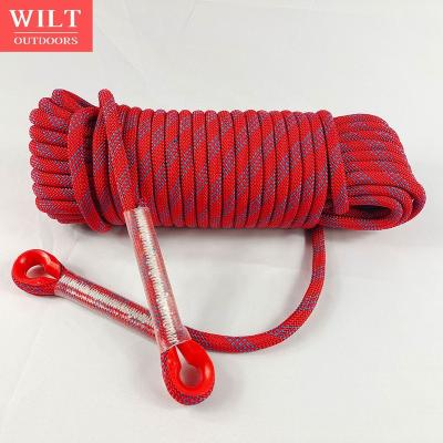 China Custom Logo Nylon 6mm 8mm Climbing Rappelling Outdoor Safety Rope Rescue Static Rope 10.5 Mm 12mm 16mm Rugged Escape Nylon for sale