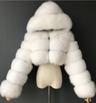 China 2021 Hot Sale New QUICK DRY Imitation Fox Fur Coat Ladies Fashion Short Hooded Coat for sale