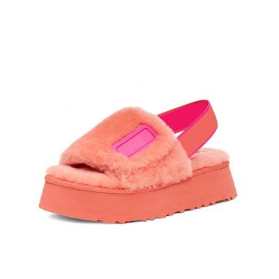 China New style real wool lady slippers light fur slippers warm in winter and cool in summer for sale