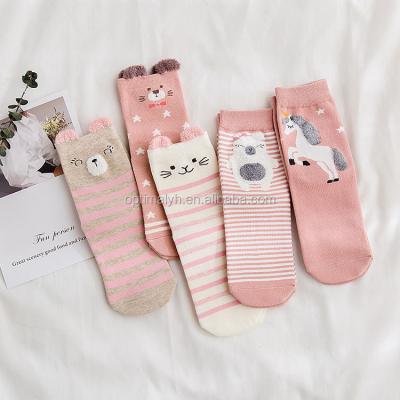 China 5pairs/lot Children's New Fashion Design Girls Cute Animal Socks Breathable Unicorn Sock for sale