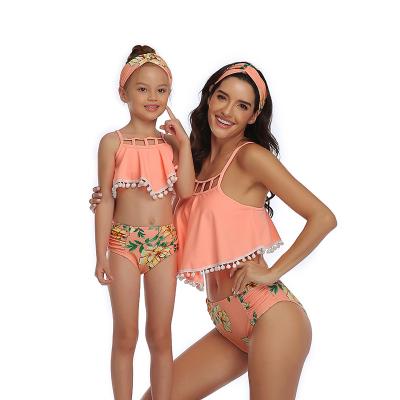 China 2022 Summer Breathable Family Swimsuit Mom And Daughter Bikini Beach Shorts Parent-child Swimsuit for sale