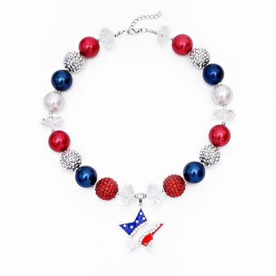 China Funky TRENDY Bubble Gum Princess Chunky Necklace Kids Holiday Girls Independence Day Necklace for Gift Party for sale