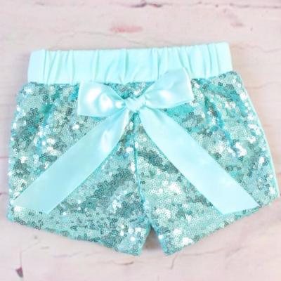 China Girl Breathable Sequin Wholesale Fashion Boutique Fashion Cotton Bow Short Shorts for sale