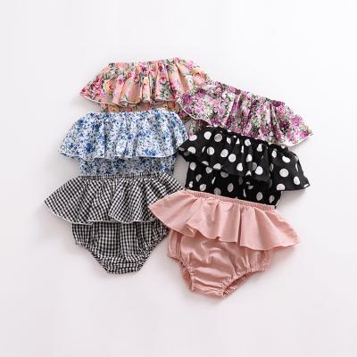 China New Girls Breathable Wholesale Colorful Design Cover Diaper Cotton Kids Floral Bloomers With Floating for sale