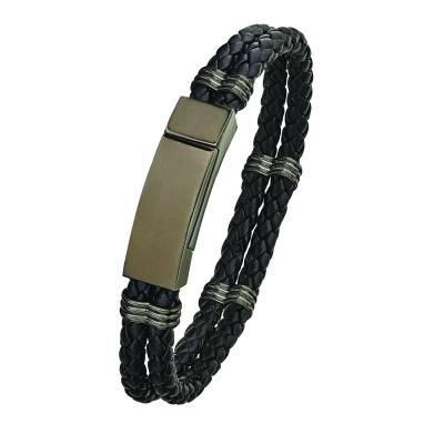 China TRENDY Hot Selling Fancy Leather Stainless Seel Buckle Gift Bracelet For Friend for sale