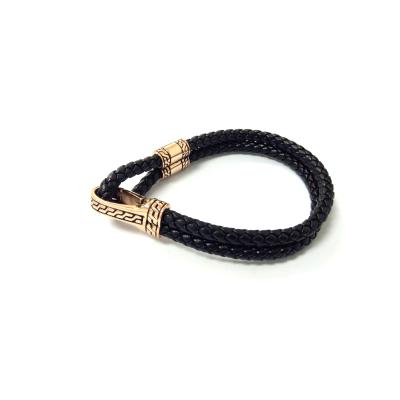 China 2022 FASHIONABLE Newest Minimalist Leather Stainless Seel Wedding Bracelet For Men for sale