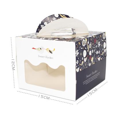 China Recyclable Exquisite Foldable Birthday Gift Packing Box Three Layer Cake Packing Box Cake Packing Box Purchase for sale