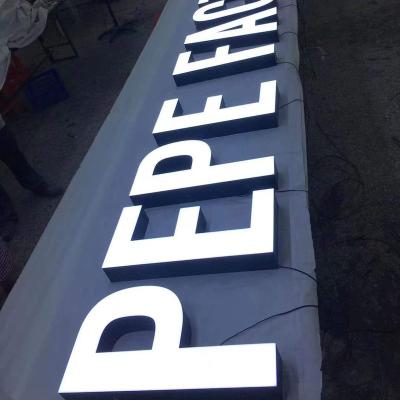 China Outdoor Height Shine Factory 3D Led Stainless Steel Frontlit Facelit Advertising Channel Letter Signs For Building for sale