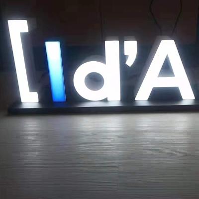 China Outdoor 3D Height Shine Led Sign Stainless Steel Channel Frontlit Led Letter Sign Advertising Sign for sale