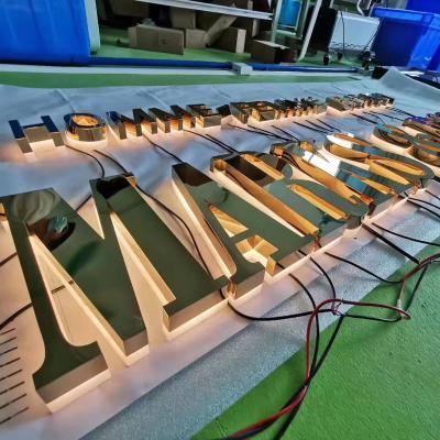 China Outdoor height shine stainless steel metal acrylic light up letters led business building 3d led letter sign for sale