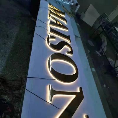 China Outdoor Commercial Size Shine Signs Letters Embossed Stainless Steel Sign Board Letters For Business for sale