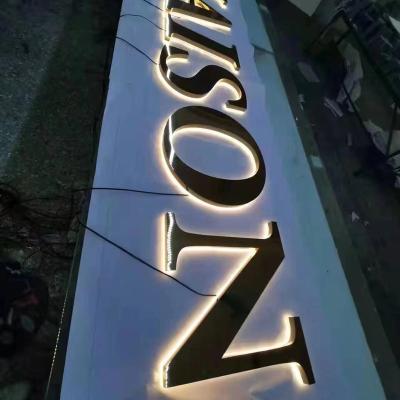 China Size Shine Customized Channel Letters Signs Polished Brushed Backlit Vintage Metal Signage For Advertising for sale