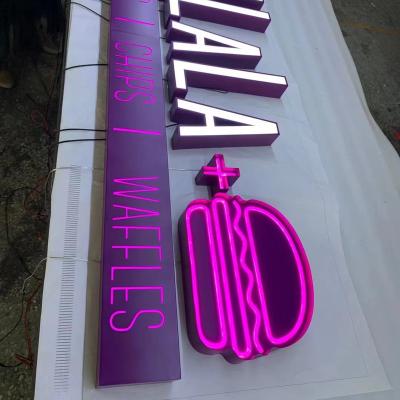 China Custom Size Shine Signboard Designs For Outdoor Shops 3D LED Light Sign Board For Restaurant for sale