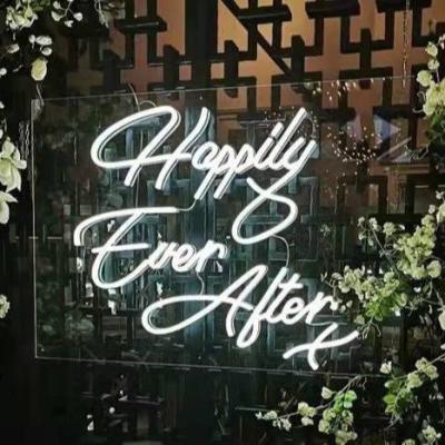 China Wholesale Long Lasting Custom Neon Signs Neon Open Sign Manufacturer Happily Forever for sale