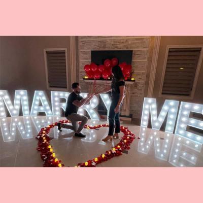 China Size Shine Customized Decorative Led Alphabet Marquee Letters Light Bulb Sign For Wedding for sale