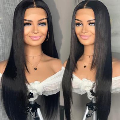 China Wholesale 12A Virgin Hair Invisible Lace 28 Silky Straight Natural Black Wigs 13X4 Hd Hair 26 Inch Long Straight Frontal Hair Wig for sale