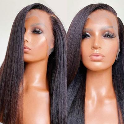 China Wholesale Unprocessed Vendors 10A Silky Straight Hair Cutical Grade Lined Virgin Hair Straight Remy Lace Wigs Maylasian Silky Wig for sale