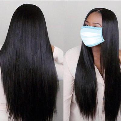 China Factory Direct Silky Straight 150 Density Wave Natural Black Bleached Knots Straight Lace Front Human Hair Wigs Brazilian Human Bone Wigs 30In for sale