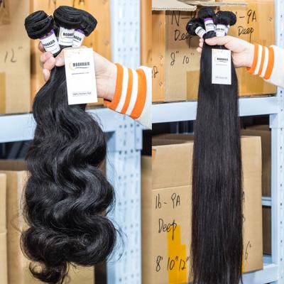 China Wholesale Price 1B Silky Straight Wave Natural Black Body Wave 100% Raw Virgin Brazilian Remy Human Hair 30 Inch Bundle Vendors for sale