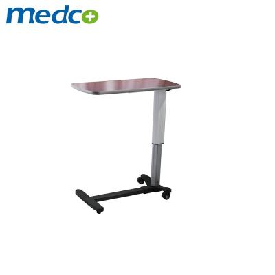 China Traditional Medical Supply Hospital Folding Adjustable Wooden Overbed Table for sale