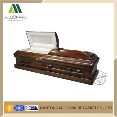 China American Style Hot Sale Jewish Dark Brown Cinerary Coffin for sale