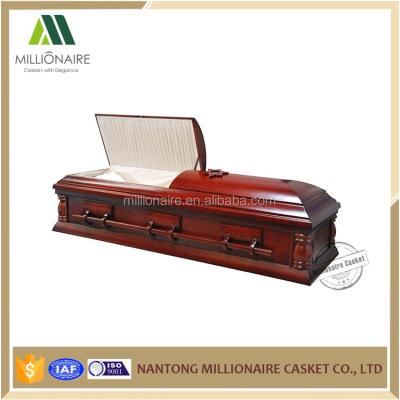 China Affordable High Gloss Jewish American Style Stretcher Wooden Casket for sale